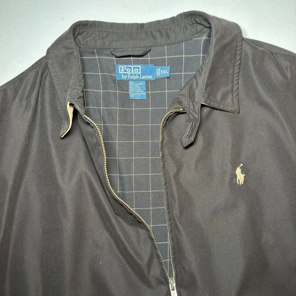 90s Ralph Lauren Harrington Jacket XXL 2 Extra Large Black Plaid Bi Swing Preppy